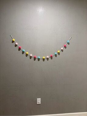 Spritz Pastel Pom-Pom Garland in Pink, Blue, Yellow, Cream